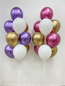 20pcs Chrome & plain white Balloon Bouquet Set of 2