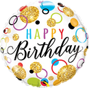 Birthday Glitter Dots Foil Balloon