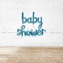 Script Baby Shower BLUE Air-Filled - Air-Filled - NON FLYING / NO HELIUM