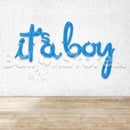 Script It's a Boy Blue Air-Filled Foil Balloon Banner Air-Filled - NON FLYING
