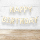 Happy Birthday Alphabet Foil Balloons Banner - CREAM