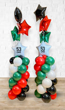 UAE Day Balloon Pillar wit 4pcs Star Foil as topper and White Star with 51 UAE Text