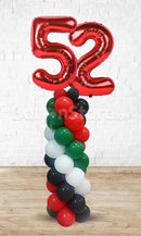 UAE Day Balloon Pillar wit 34inches Two Number Foil as topper