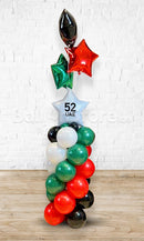 UAE Day Balloon Pillar wit 4pcs Star Foil as topper and White Star with 51 UAE Text