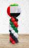 UAE Day Balloon Pillar wit Jumbo Round UAE Flag Foil Latex as topper