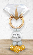 Will You Marry Me? Golden Ring  Balloon Arrangement