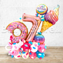 Any Number Sweet & ICeCream Sprinkle Birthday Balloon Arrangement PRE-ORDER 1DAY In Advance