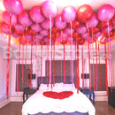 Pinkie & Red ORBZ Foil Balloons and Rose Petals Balloon Decoration
