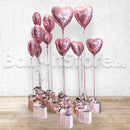 Pinky LOVE Heart Foil and Mixed Flower Arrangement - Corporate Gifts