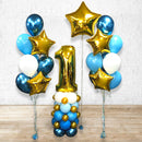 Royal Prince Balloon Bouquet & Any Sngle Number Arrangement - Package Set