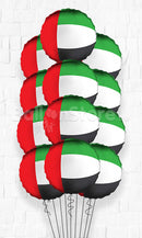 PROMOTIONAL!!!! UAE Flag Round All foil balloon Bouquet with FREE weight as holder