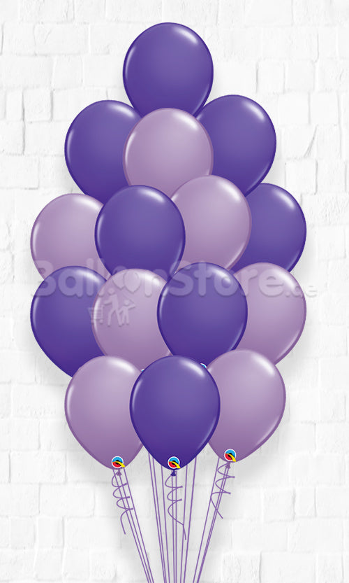 15 Lilac and Purple Violet Standard Balloon Bouquet - 15count