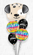 Cute Puppy Paw Rainbow Birthday Balloon Bouquet With weight