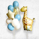 Soft Jungle Baby Giraffe Confetti Balloon Bouquet Set With Weight