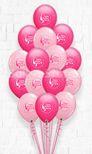 International Women's Day Pink and Wild berry Latex Balloon Bouquet - 15count