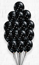 Black Sparkle Balloon Bouquet 15pcs With Weight