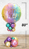 Birthday Pastel Ombre & Stars Chrome Balloon Table Top