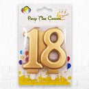 Number 18 Candle GOLD