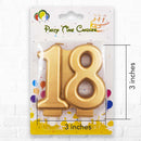 Number 18 Candle GOLD