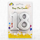 Number 18 Candle SILVER