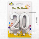 Number 20 Candle SILVER