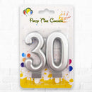 Number 30 Candle SILVER