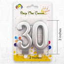 Number 30 Candle SILVER