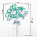 Cursive Happy Birthday Cake Topper BLUE