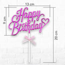 Cursive Happy Birthday Cake Topper PINK