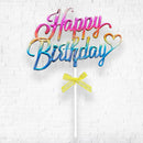 Cursive Happy Birthday Cake Topper COLORFUL