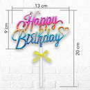 Cursive Happy Birthday Cake Topper COLORFUL