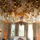 Royal Golden Chrome Helium Balloons - Mix of Chrome Gold and Diamond Clear Latex with String & Ultra Hi-Float 50/100/200/300Count