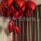 Love Red Heart Foil  Helium Balloons - 12count FOR-CEILING