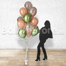 Chrome LimeGreen Pear Peach Confetti Balloon Bouquet.