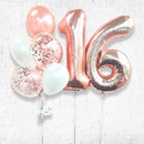 Any Two Number Rosegold Confetti Balloon Bouquet