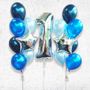 Any Number Silver and Blue Balloon Bouquet