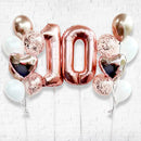 Any Two Number Rosegold Confetti Balloon Bouquet SET