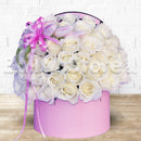 Tulip and White Roses Flowers Arrangement PRE-ORDER 1DAY In Advance