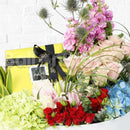 All Occasion Mixed Fresh Flower Arrangement with Patchi Chocolate