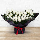 Heartly Pure Heart White Roses Hand Bouquet - valentines roses delivery