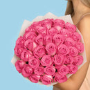 Pretty Pink Roses Fresh Flower Hand Bouquet - bouquet for valentines Same day Delivery