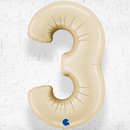 Number Three Cream Helium Filled