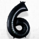 Number Foil Number Six Black Helium Filled
