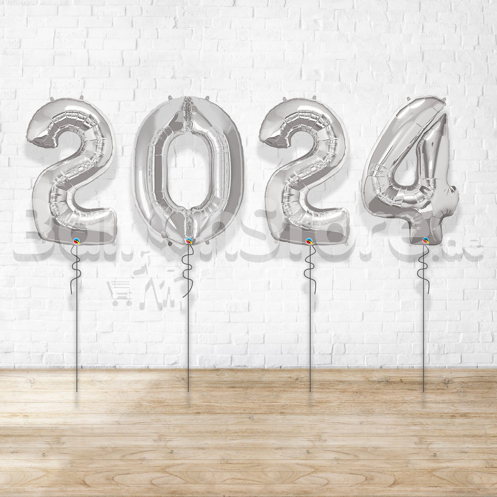 2024 New Year Decor 1 2024 Digital Balloon 17 Metal Silvery - Temu United  Arab Emirates