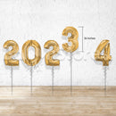 2024 & 5 Large Number Foil Metallic GOLD Balloons - HELIUM FILLED