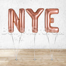 NYE Letter Foil Metallic Foil Balloons "HELIUM FILLED"