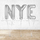 NYE Letter Foil Metallic Foil Balloons "HELIUM FILLED"