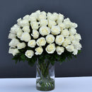 Purity White Roses on a Glass Vase - roses for valentines Dubai