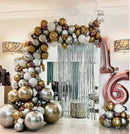 Number Chrome Organic Balloon Arch WITH Custom Text -PRE-ORDER 1DAY In Advance