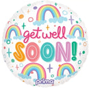 Round Get Well Soon Rainbow foil Balloon